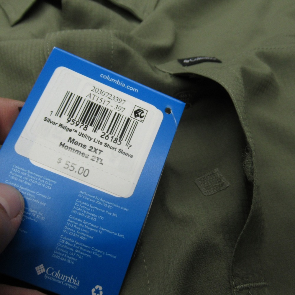 Columbia Shirt Mens 2XT Green Silver Ridge Utility Lite Short Sleeve Ripstop NEW - Picture 4 of 14